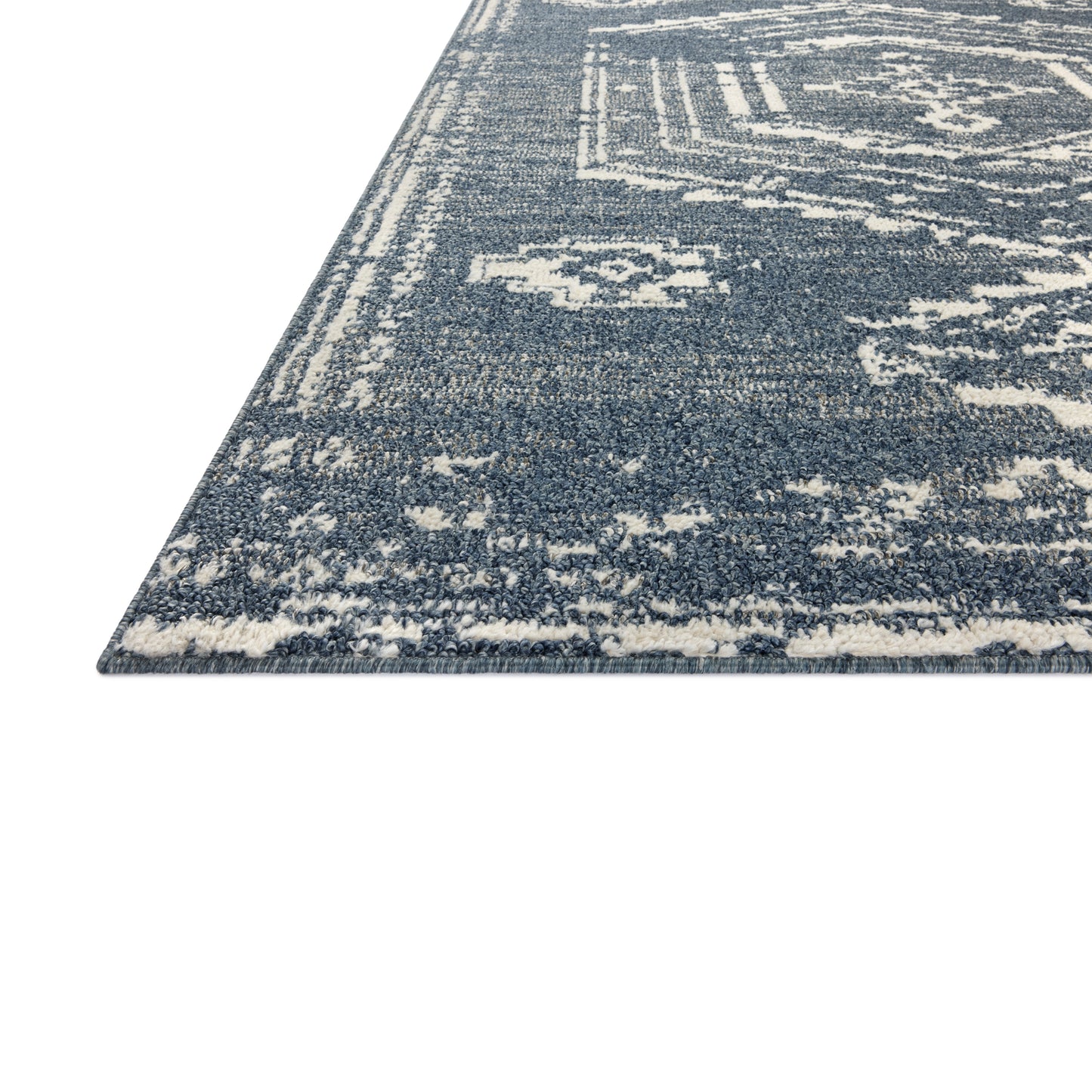 Gigi Denim Ivory Rug close up of corner