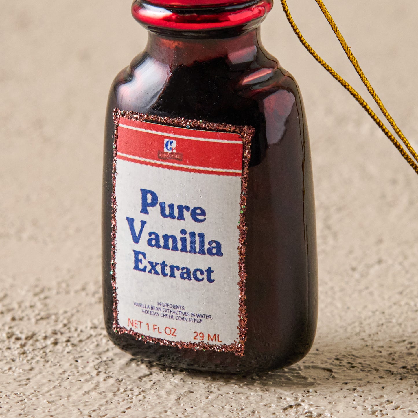 Vanilla Extract Ornament up close
