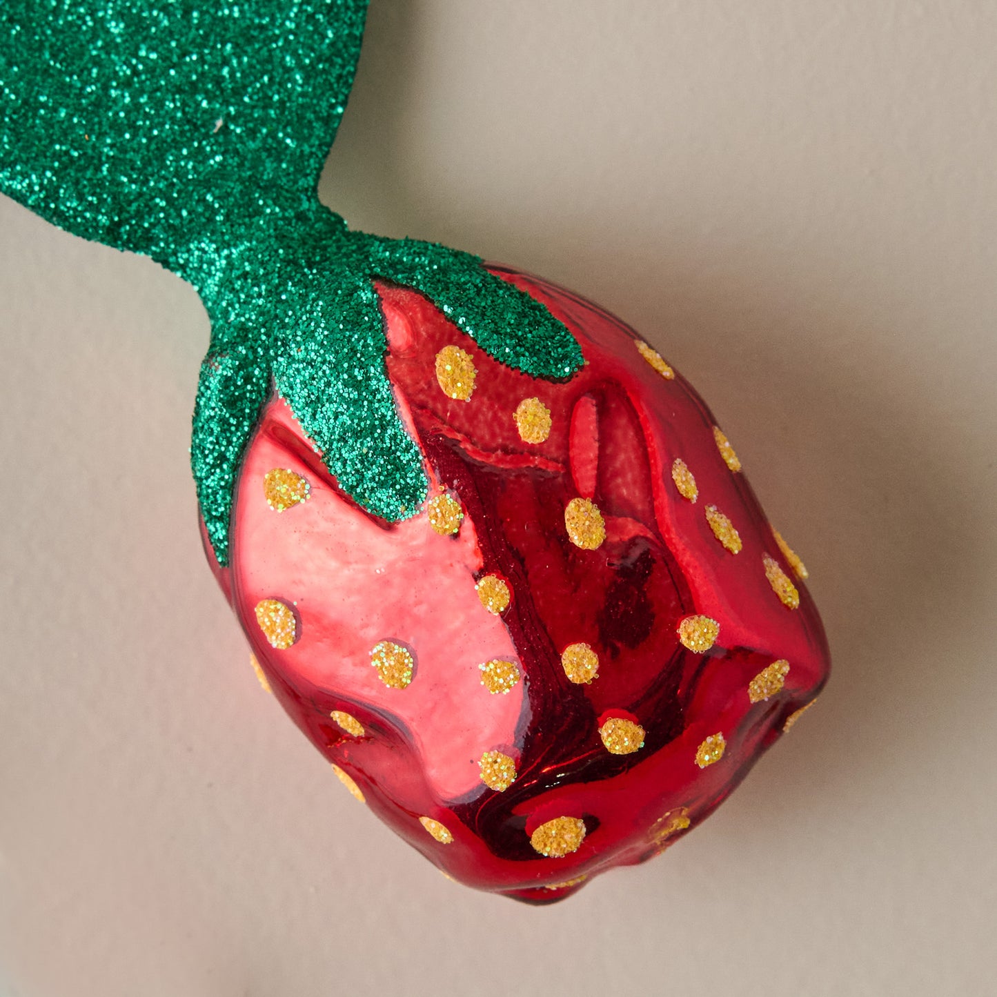 Vintage Strawberry Candies Ornament up close