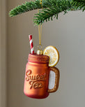Southern Sweet Tea Ornament shown hung from tree