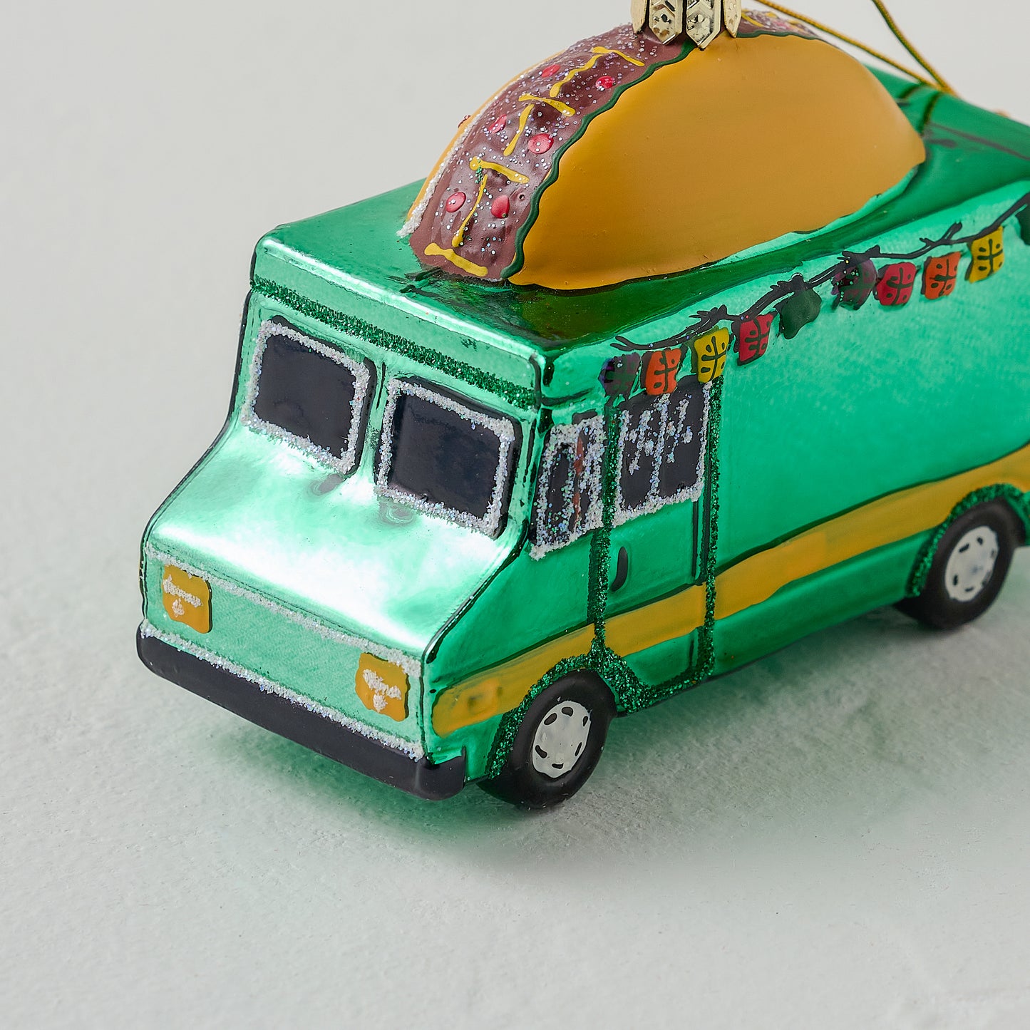 Taco Truck Ornament up close