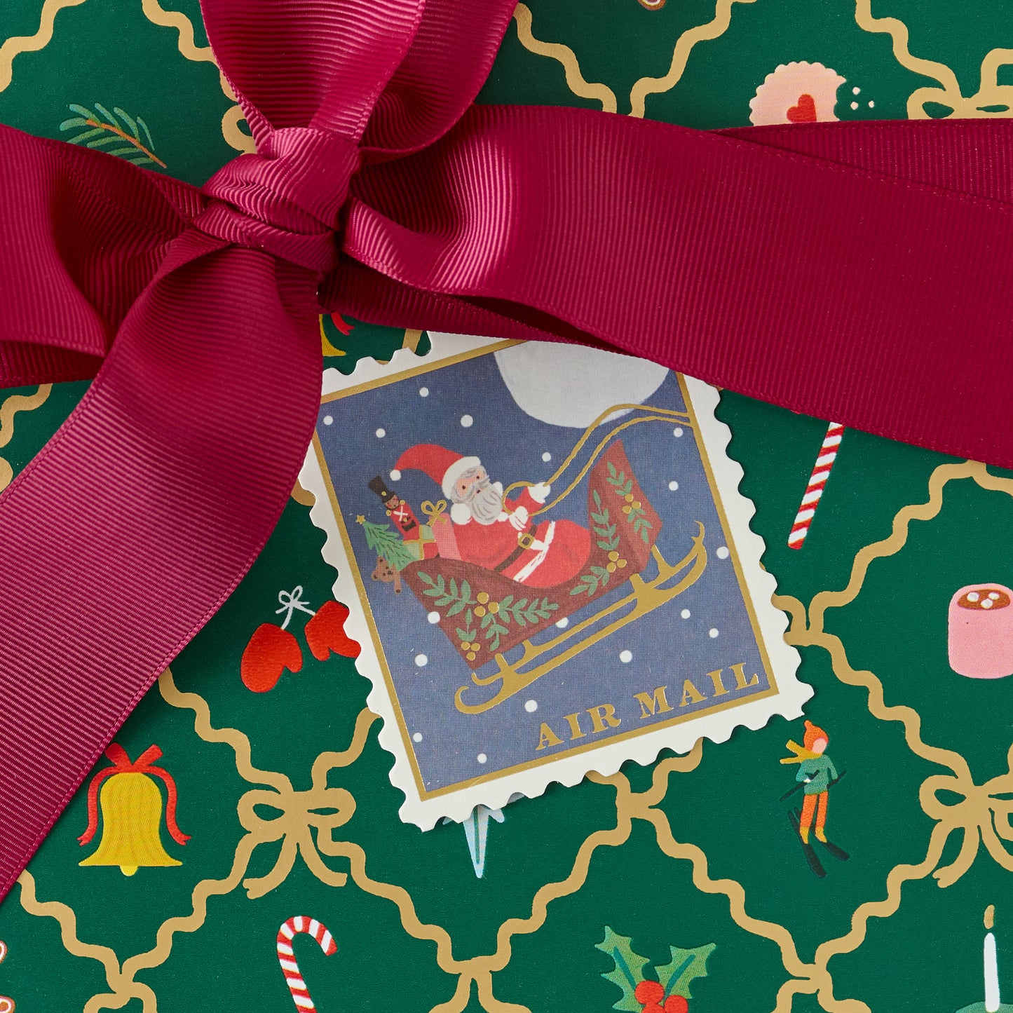 Air Mail Gift Tag on a gift