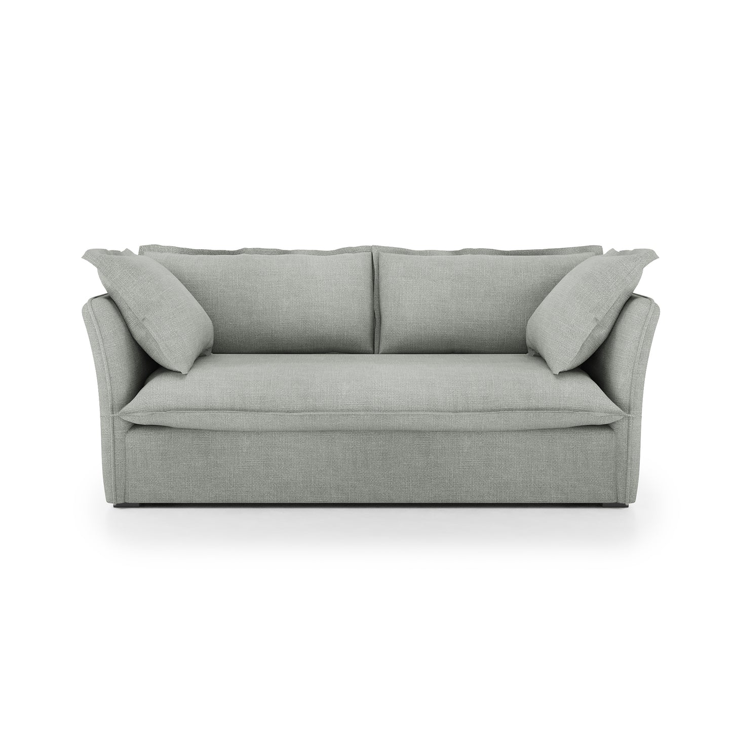 Sunday Sofa dove grey linen front view