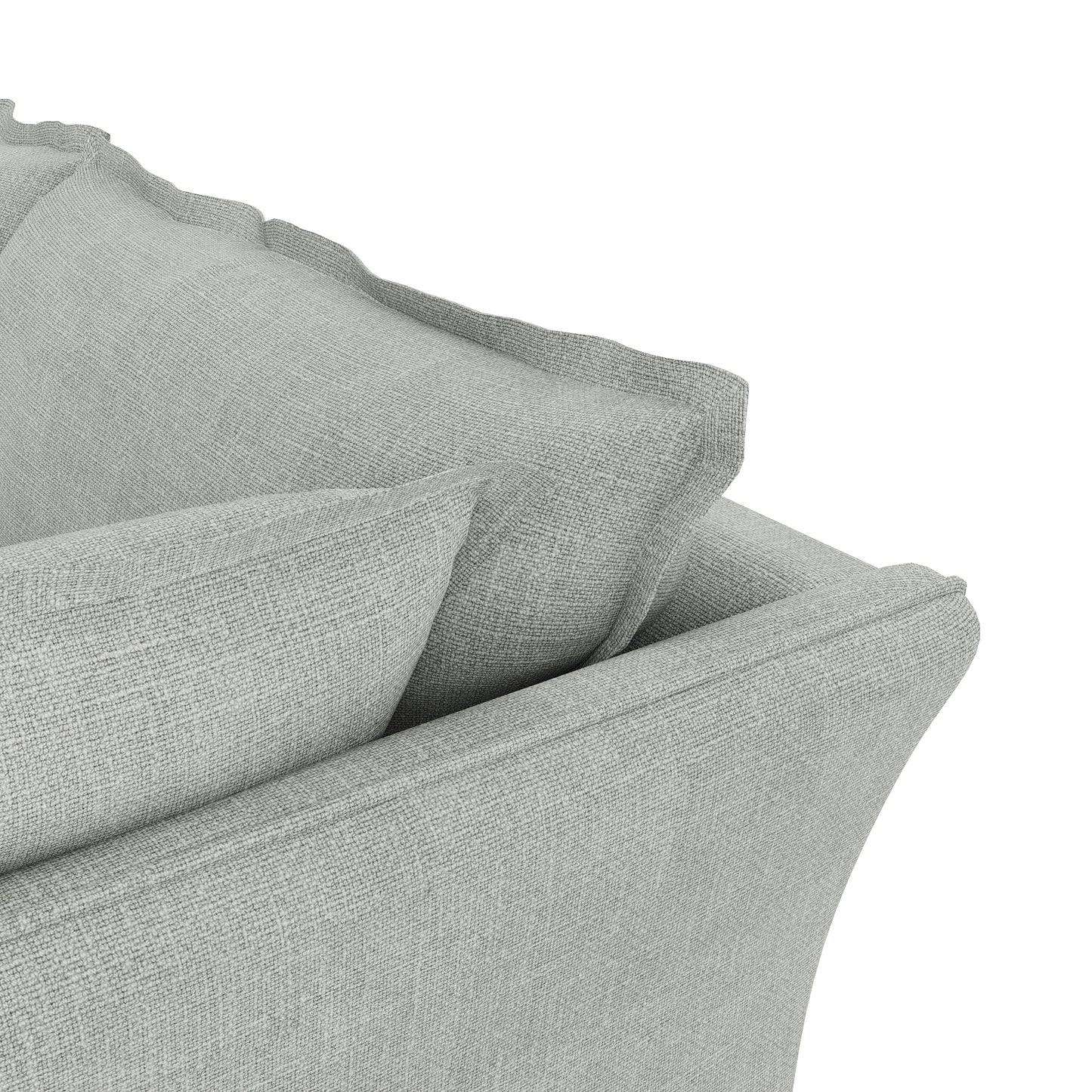 Sunday Sofa dove grey linen close up
