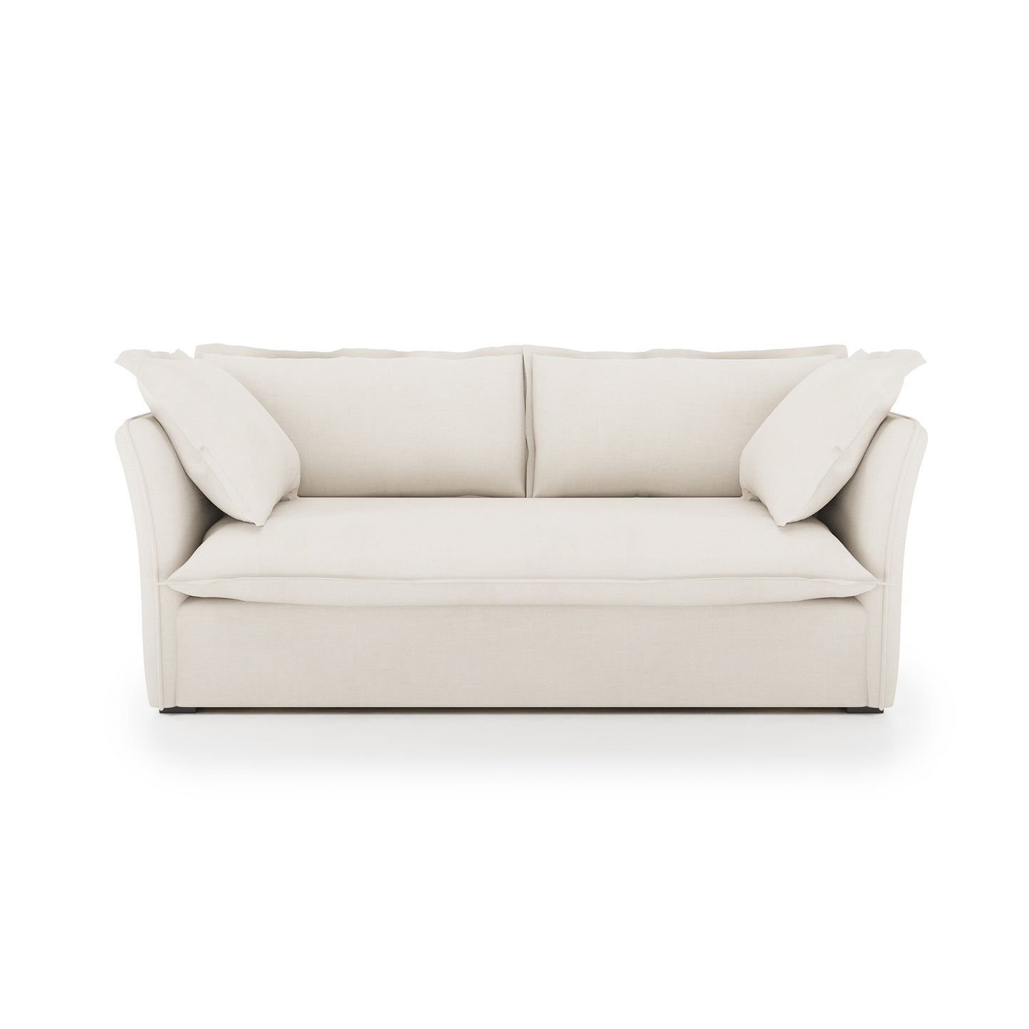 Sunday Sofa ivory linen front view
