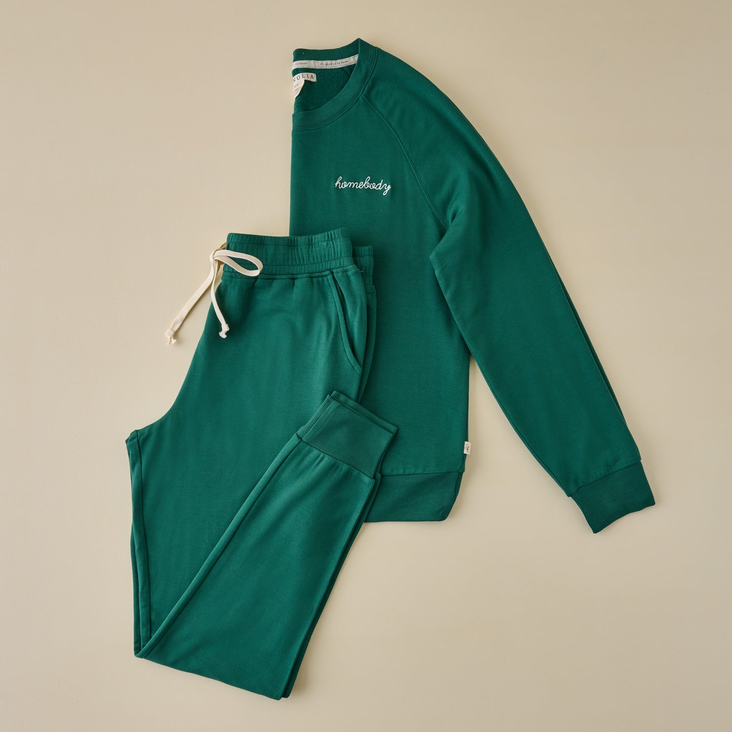 Homebody Posy Green Crewneck Loungewear Set