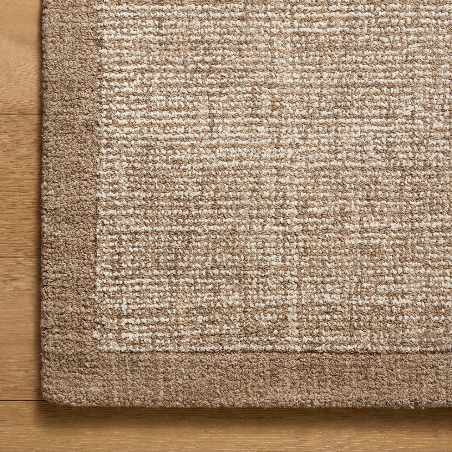 Henley Ivory Brown Rug corner view from above