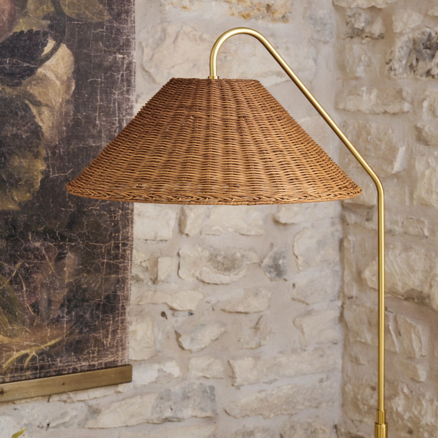Lucia Floor Lamp close up in a living room