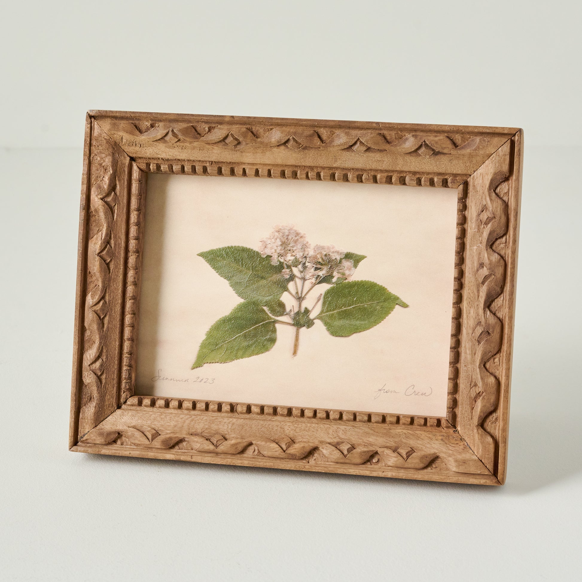 Jo's Hand Pressed Herbarium Prints - "From Crew" '23 shown in frame