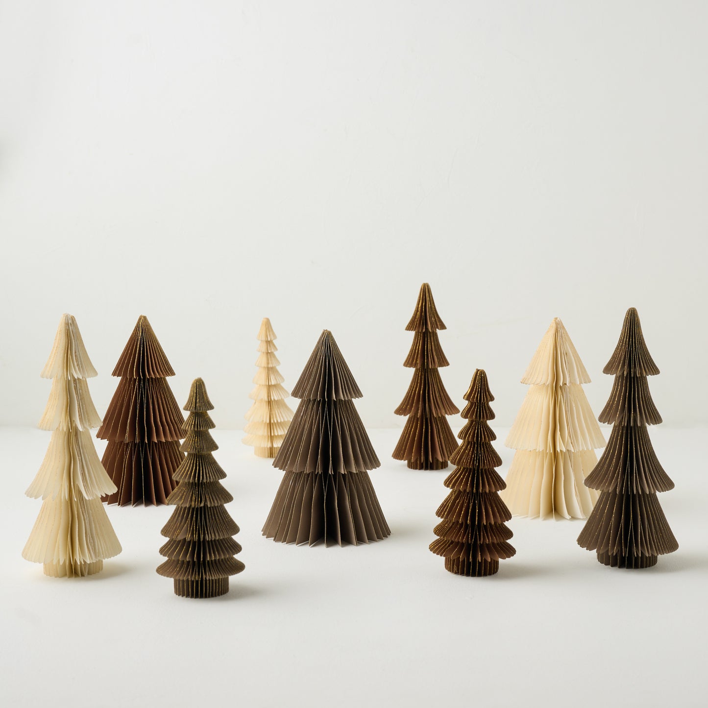 Winter Neutrals Set of Decorative Paper Trees