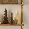Winter Neutrals Set of Decorative Paper Trees shown on shelf