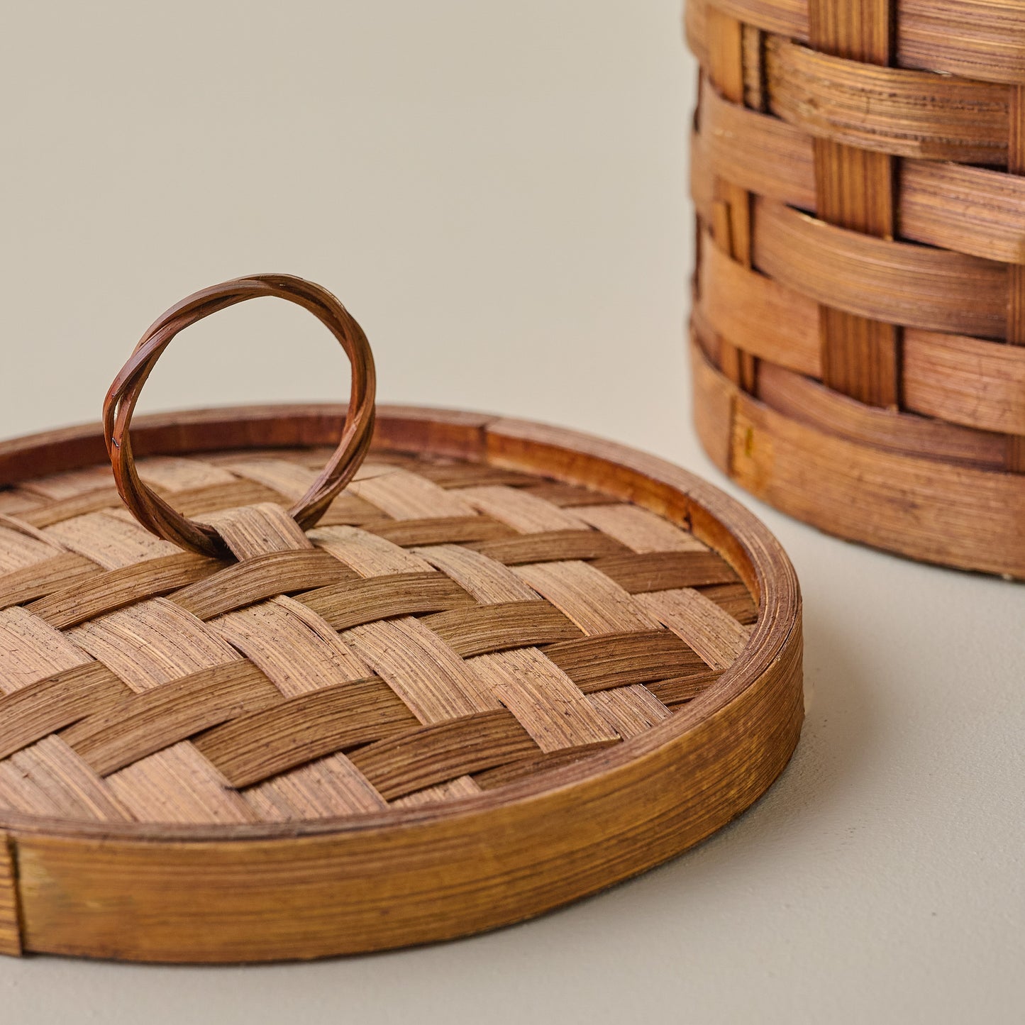 Beckett Decorative Woven Canister up close