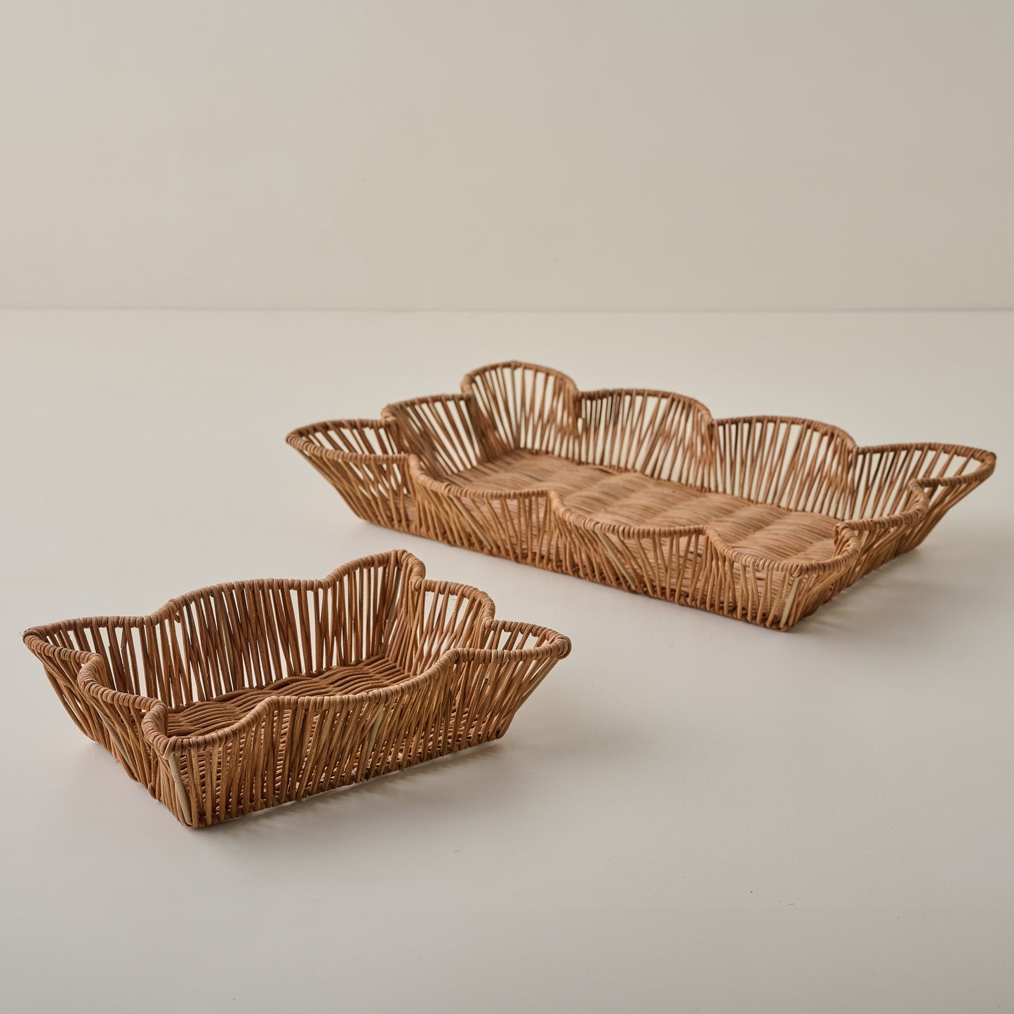 Norah Woven Scalloped Trays