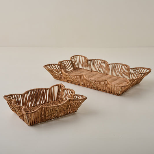 Norah Woven Scalloped Trays