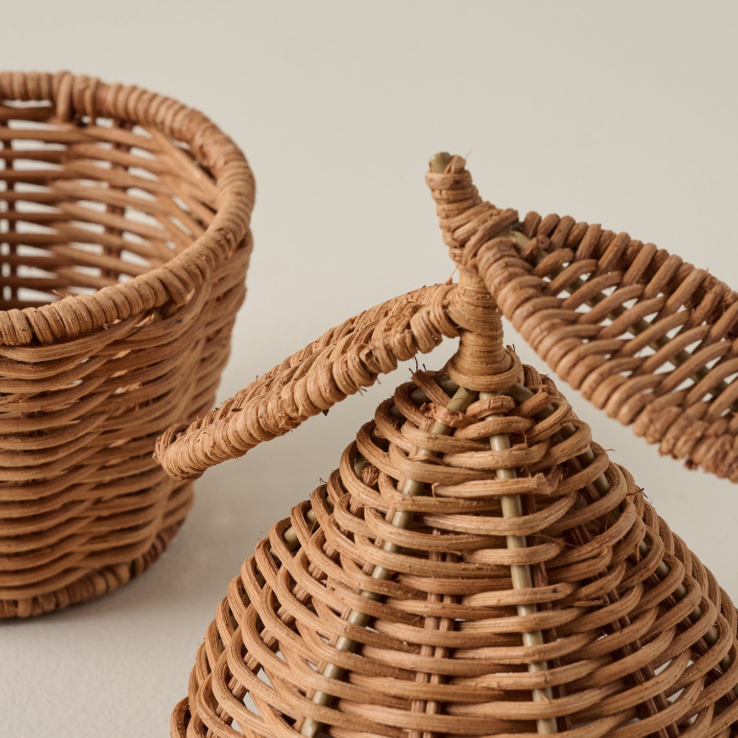 Woven Lemon Canister shown with lid off