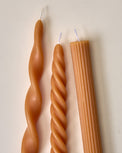 Assorted Drippy Taper Candle - Natural Beeswax close up