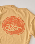 back of Katy Ballpark Mustard Crest Tee