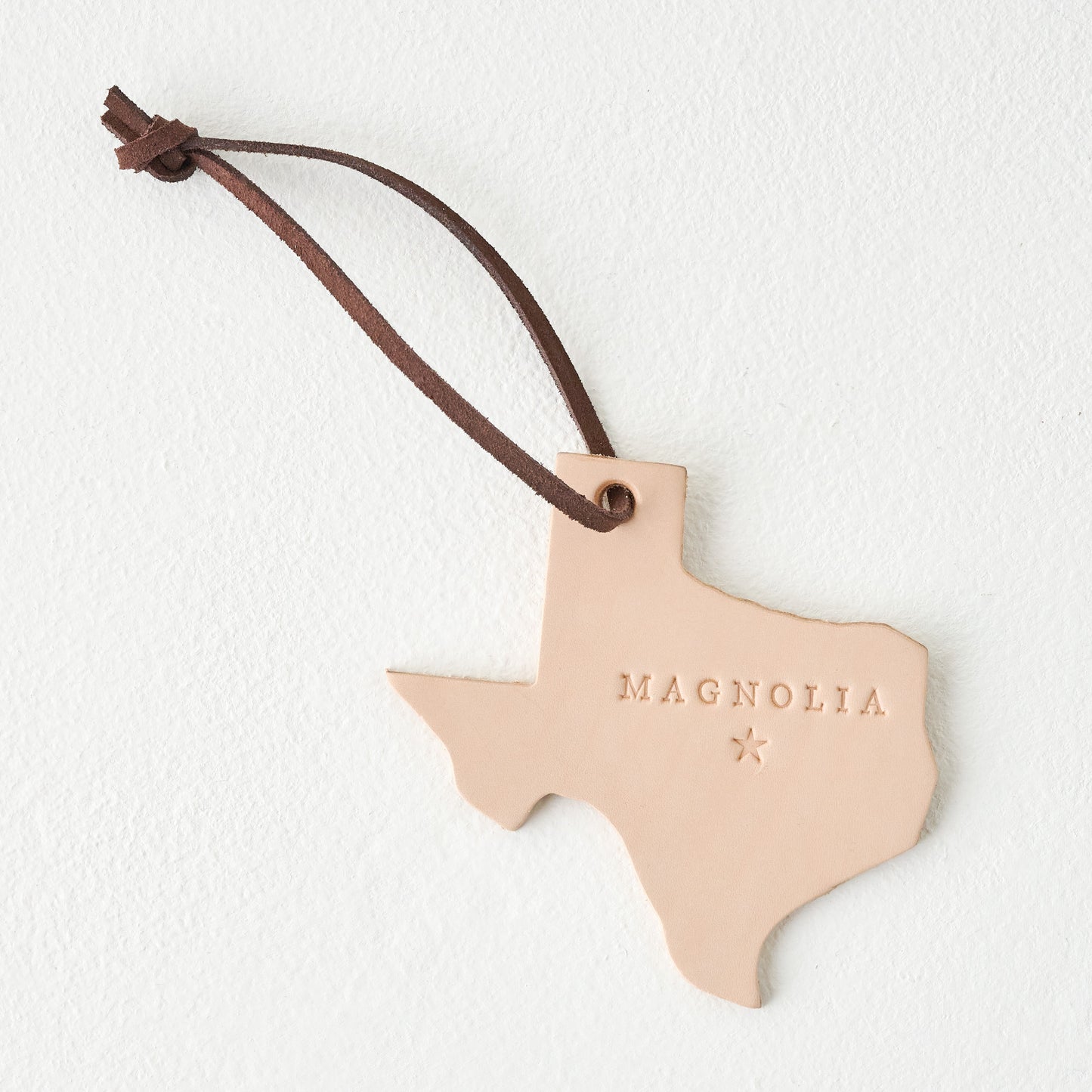 Texas Magnolia Leather Ornament