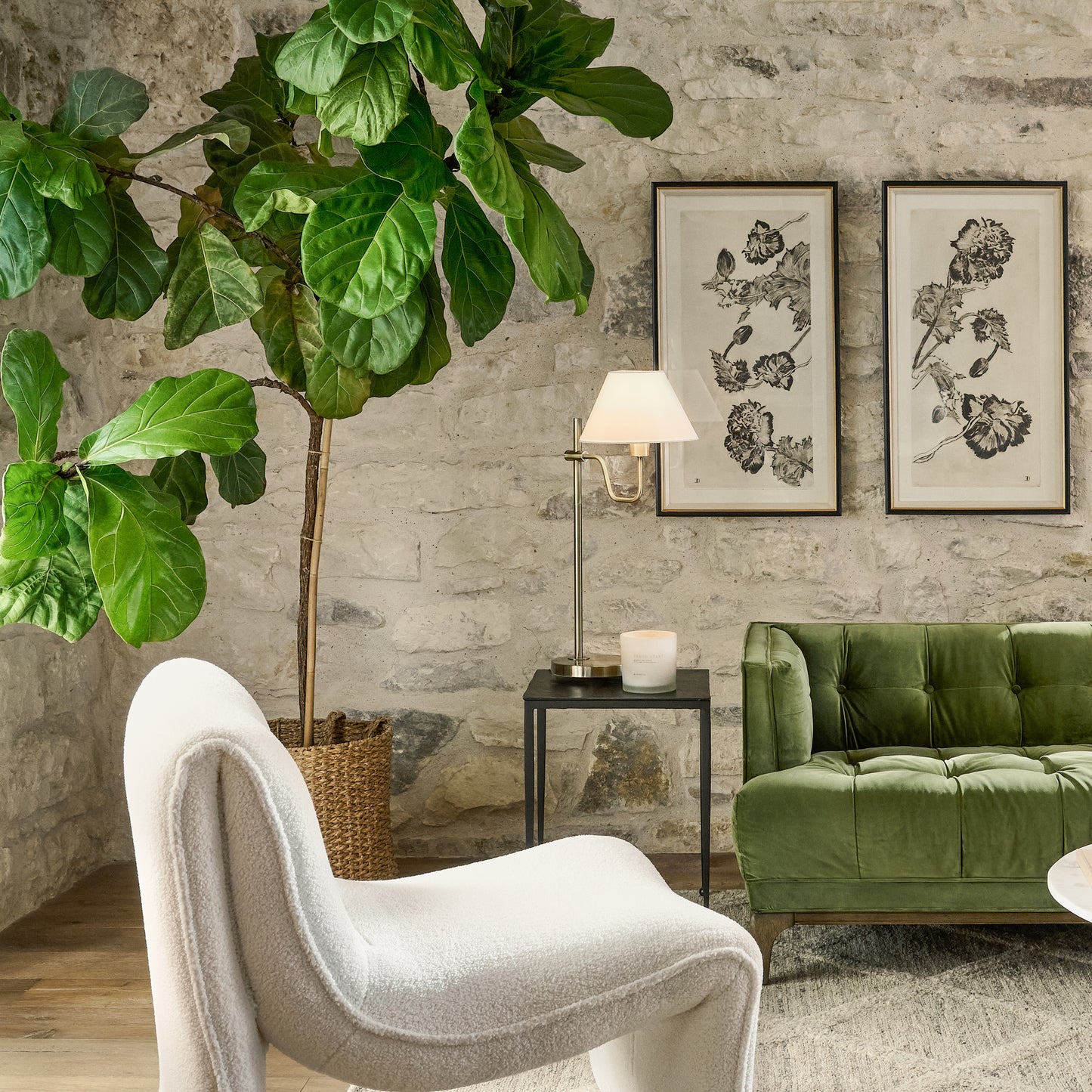 Maren Library Table Lamp in a living room