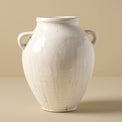Oversized Distressed White Crackle Vase