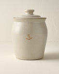 French Grey Embossed Stripe Canister - large