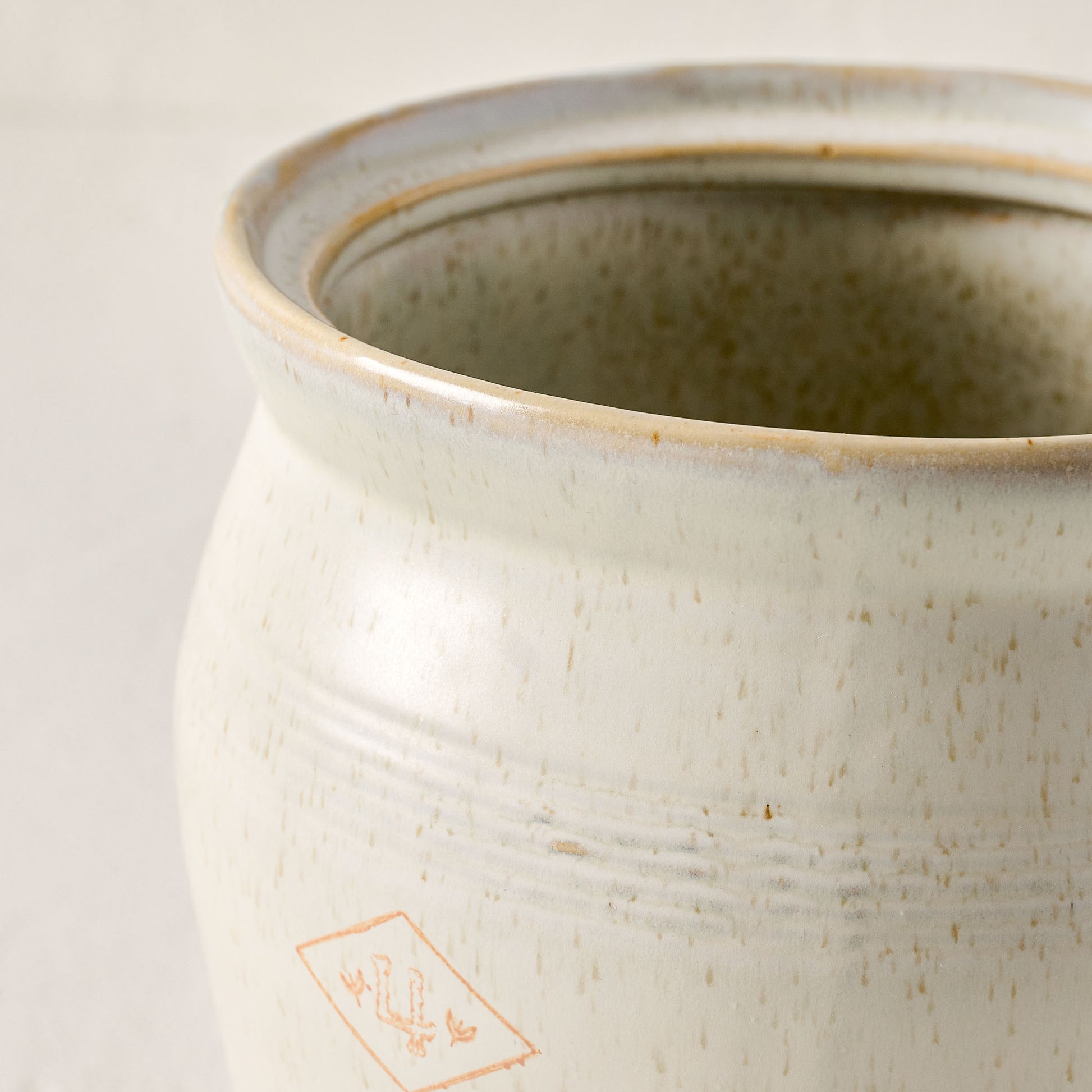 French Grey Embossed Stripe Canister medium close up