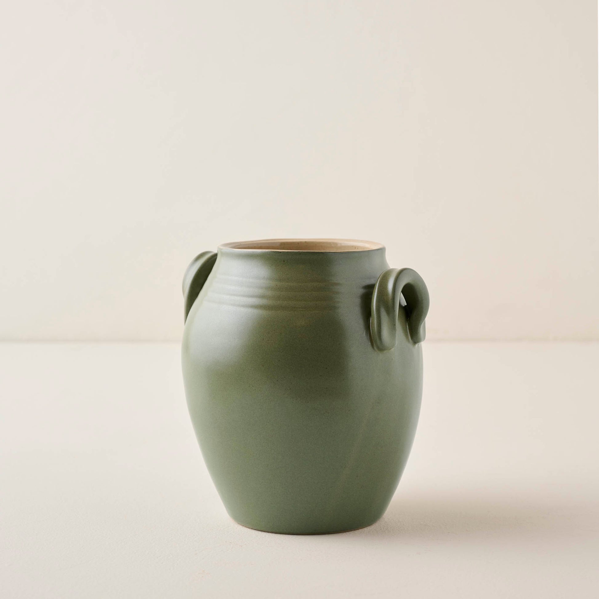 Vintage-Inspired Sage Green Utensil Crock