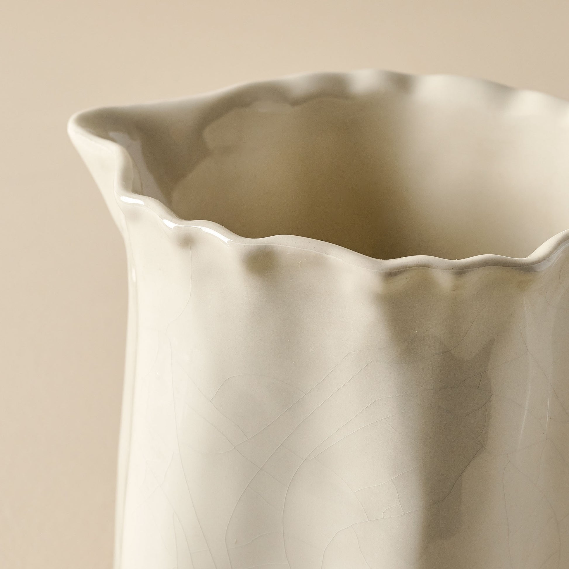 Vintage-Inspired Crackle Pitcher close up