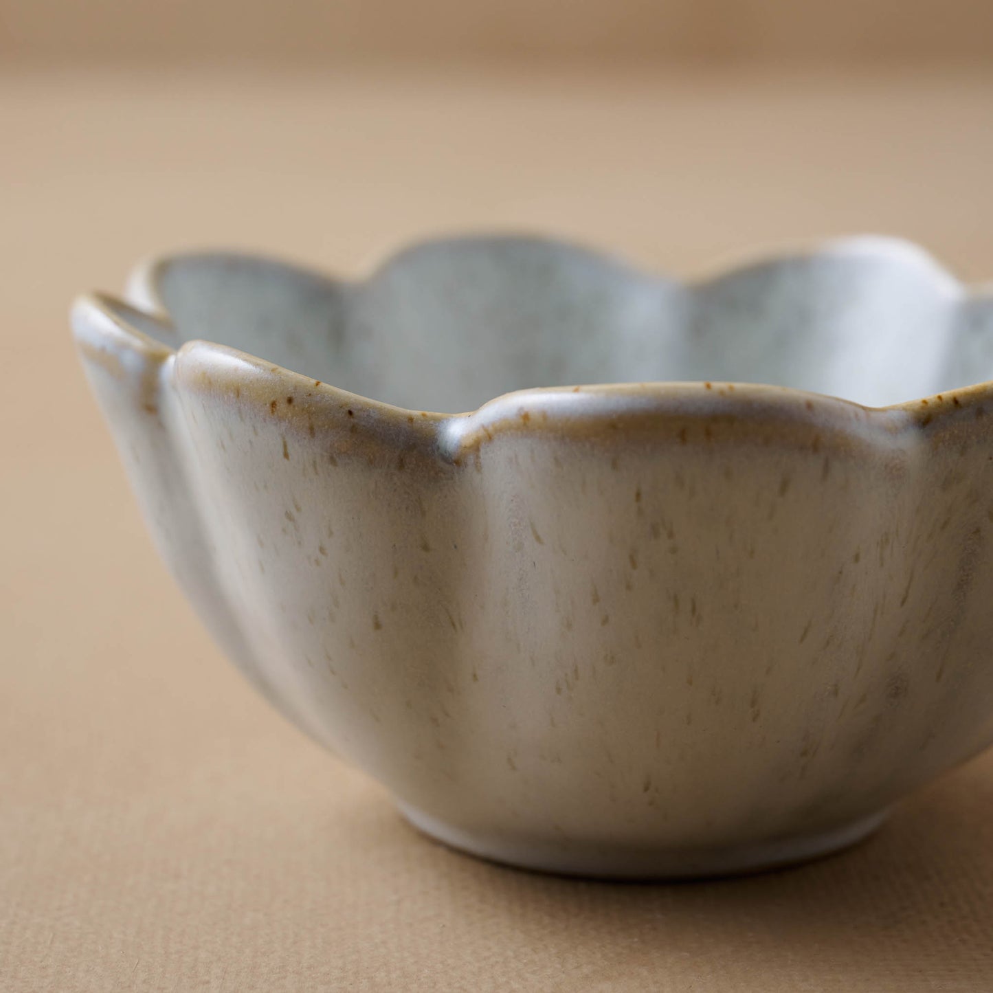 French Grey Scalloped Mini Bowl close up