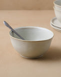 French Grey Cereal Bowl with spoon