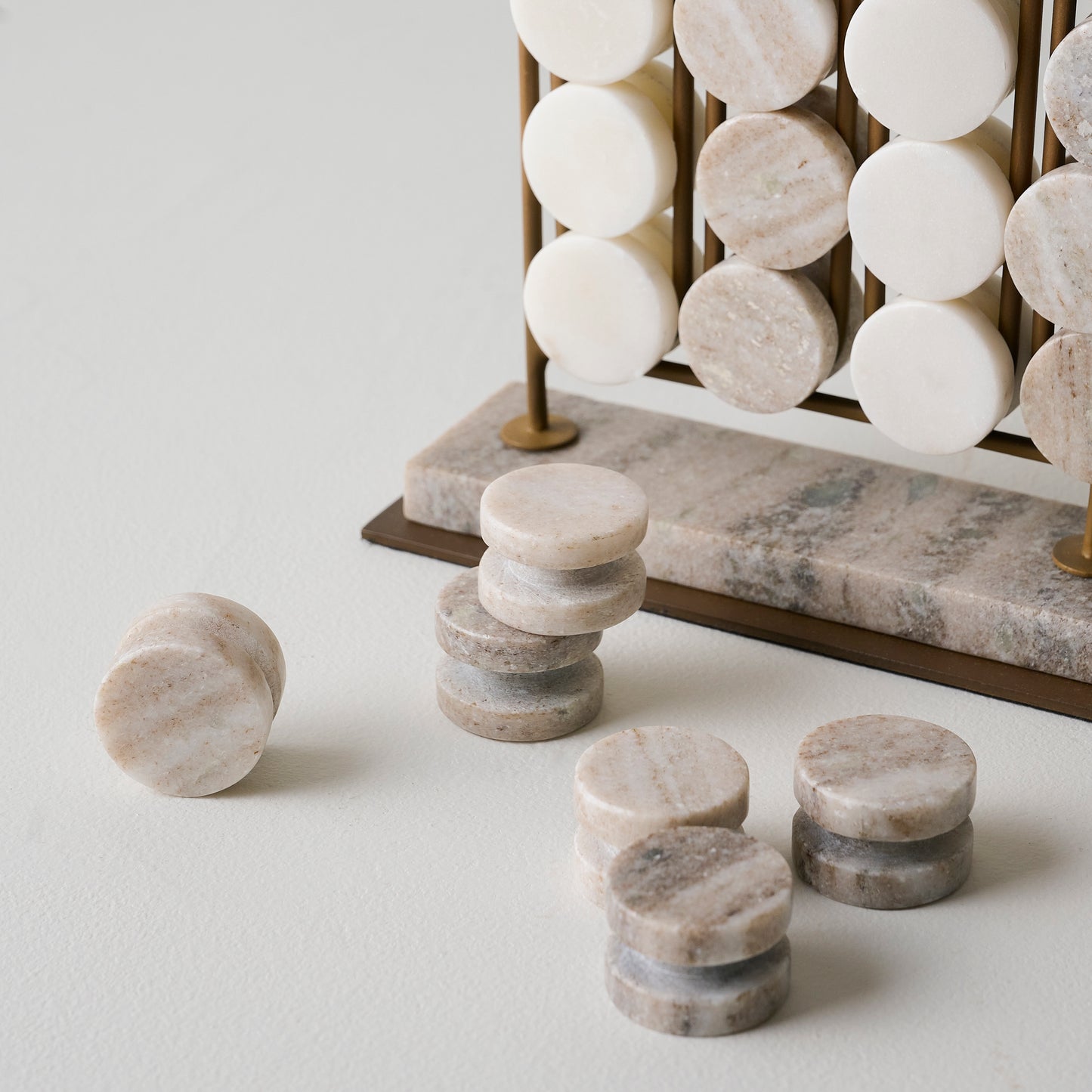 Marble Four In a Row Decorative Game up close