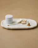 Brigitte Marble Tray with candle, matches and candle snuffer