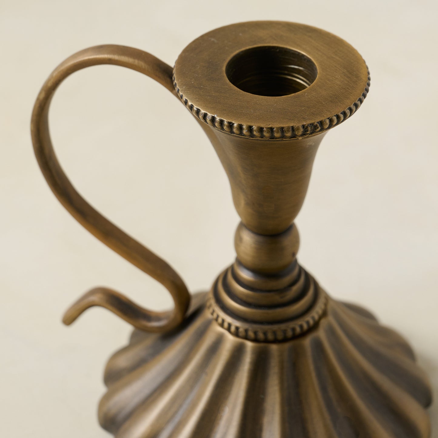 Small Anna Antique Brass Taper Holder