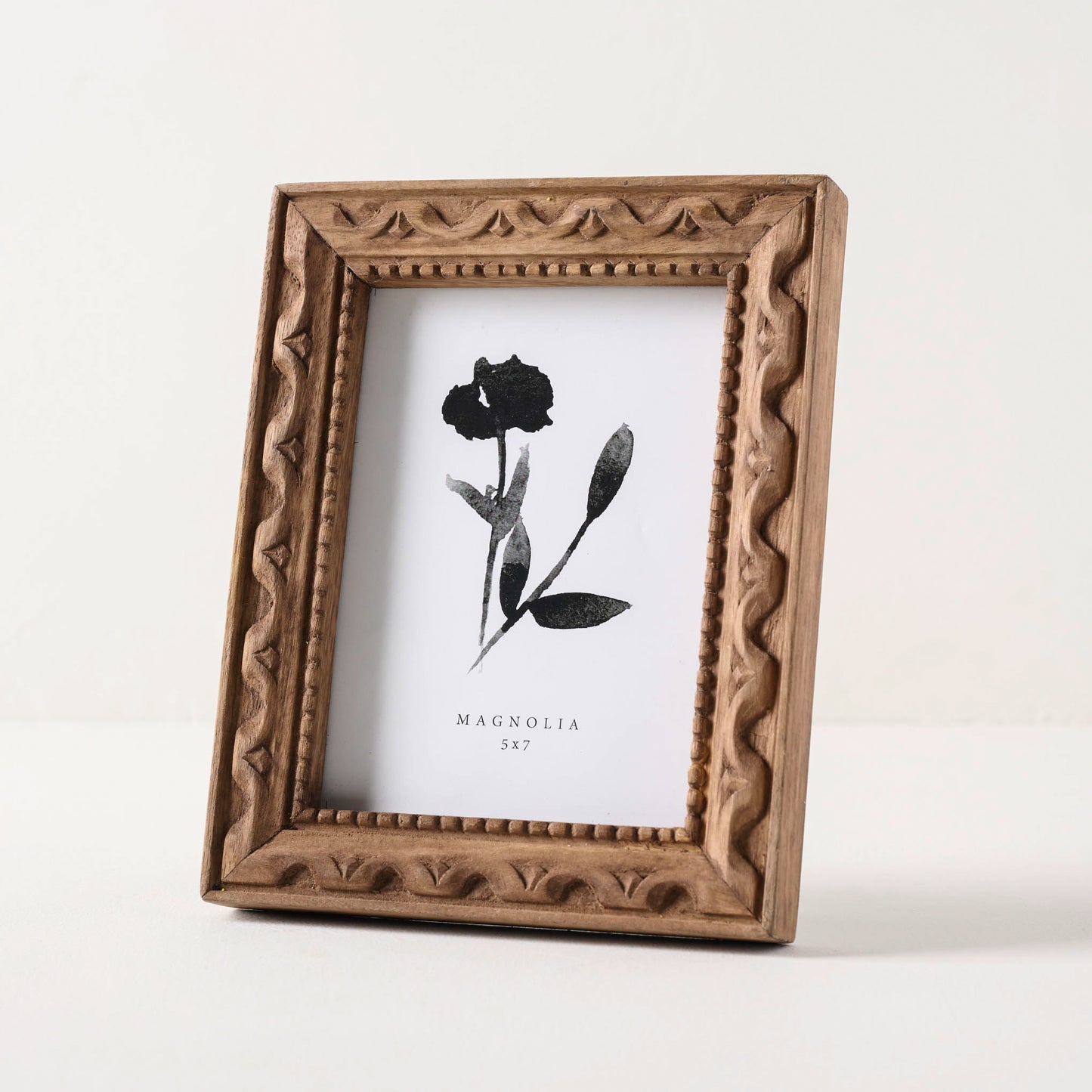 Antiqued Wood Photo Frame sitting vertically