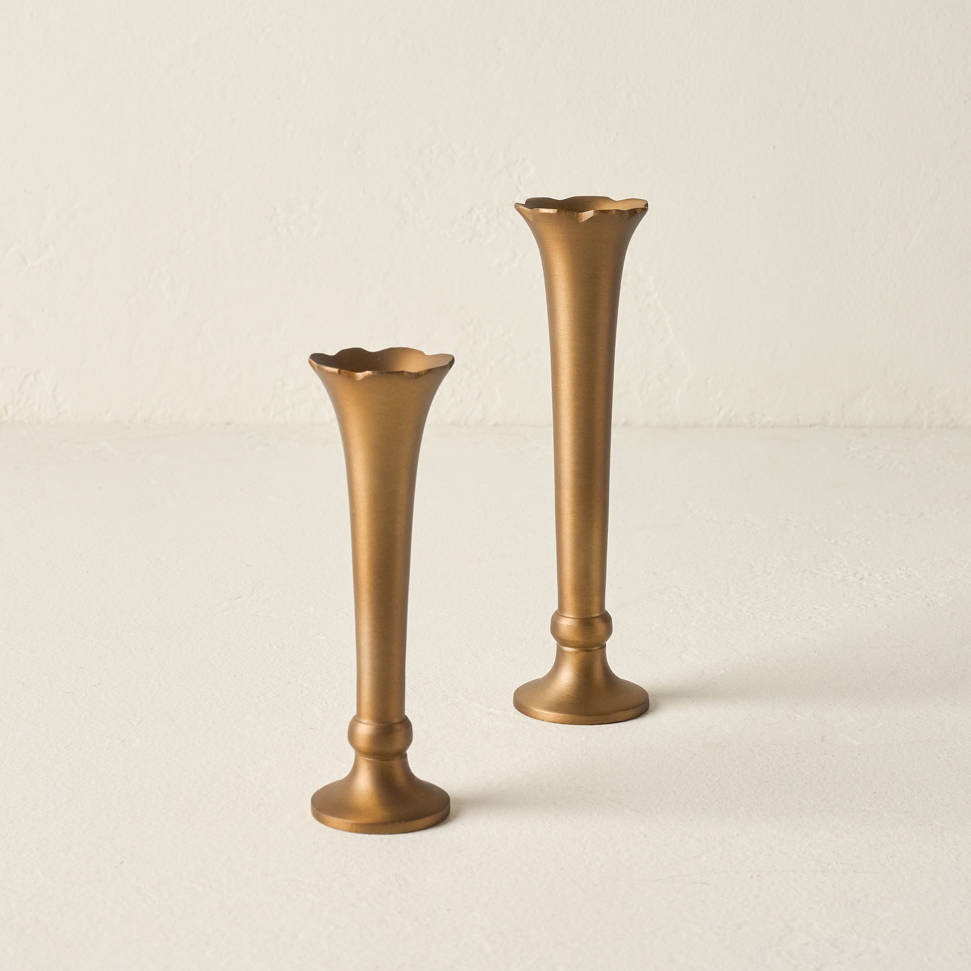 Flannery Scalloped Brass Bud Vase