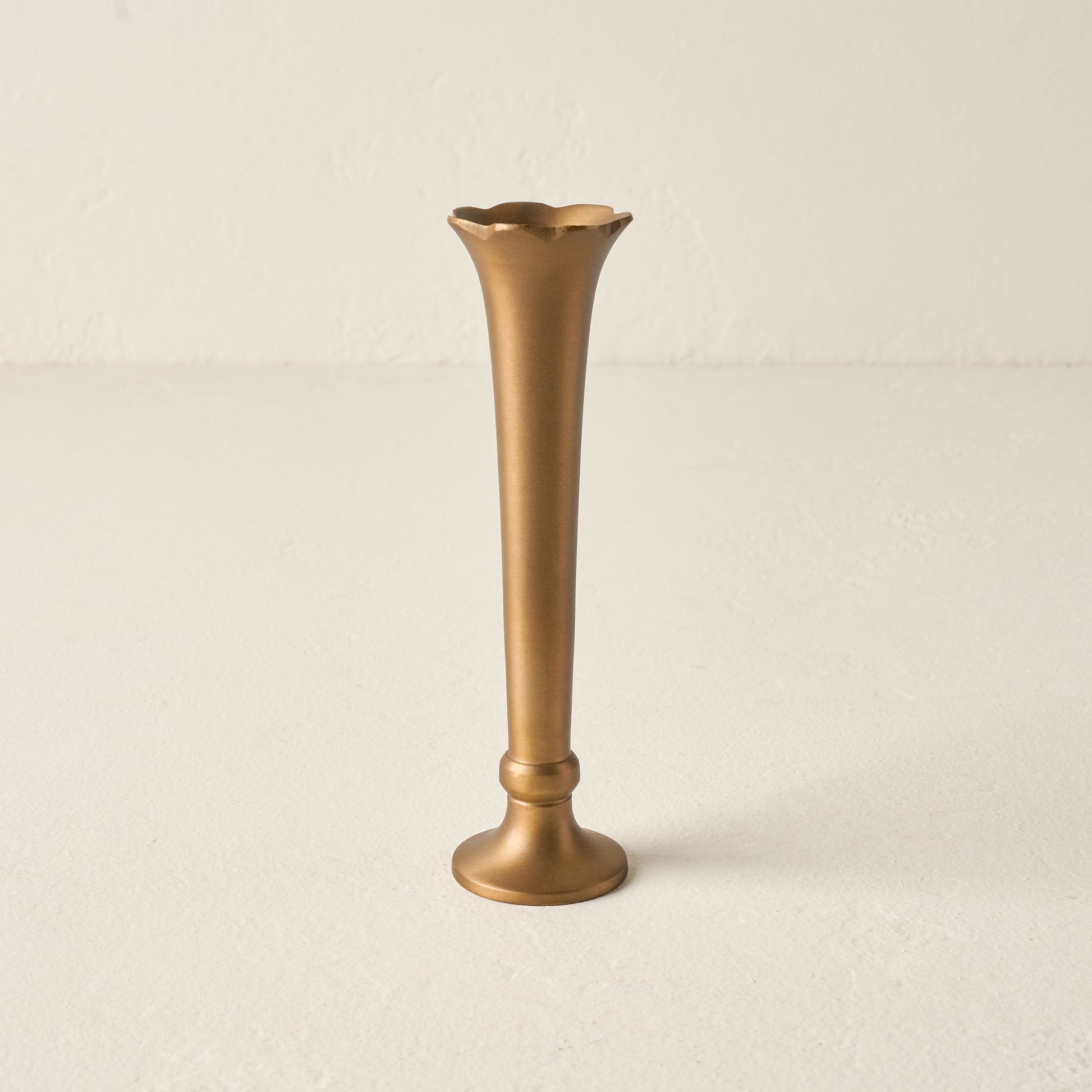 Flannery Scalloped Brass Bud Vase - tall