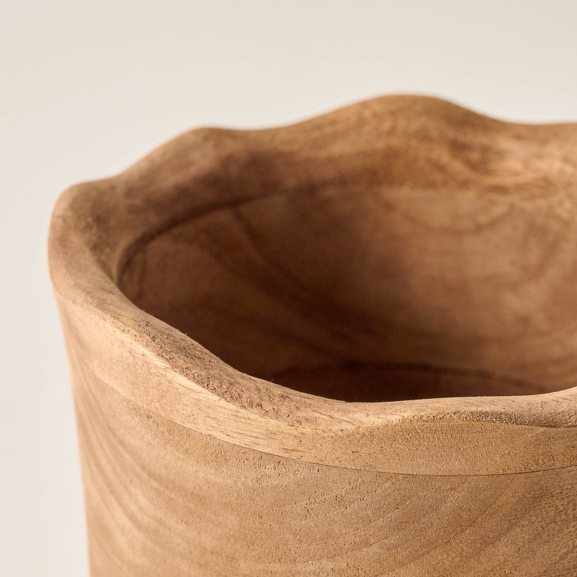Magnolia Antiqued Wood Utensil Holder close up