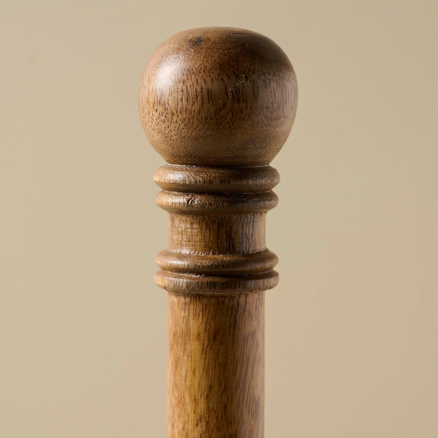 Antiqued Wood Paper Towel Holder close up