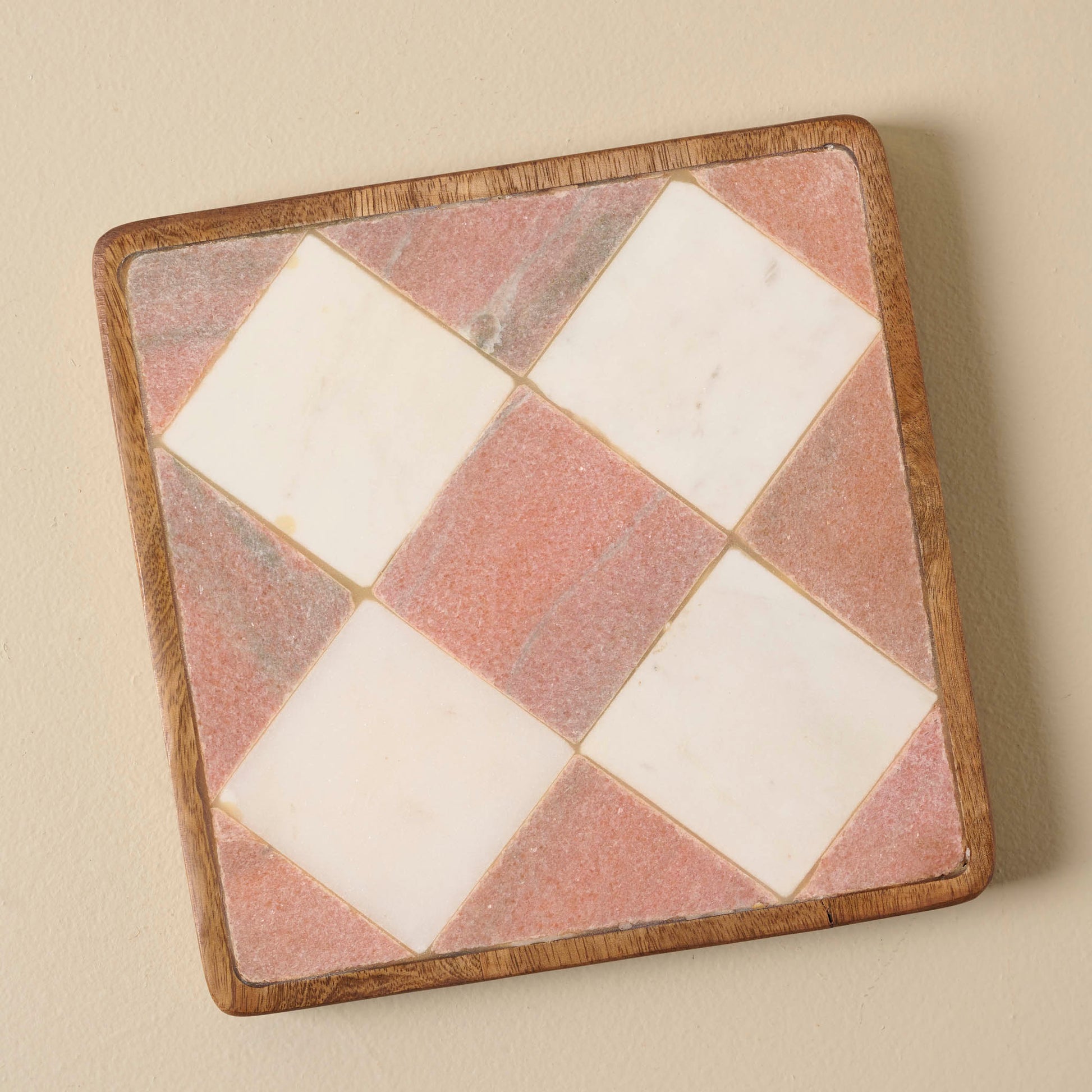 Carmella Checkered Marble Trivet