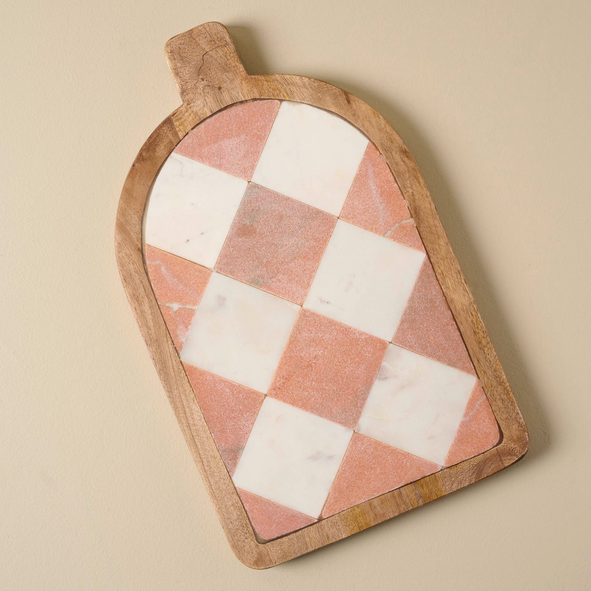 Carmella Checkered Marble Serving Board