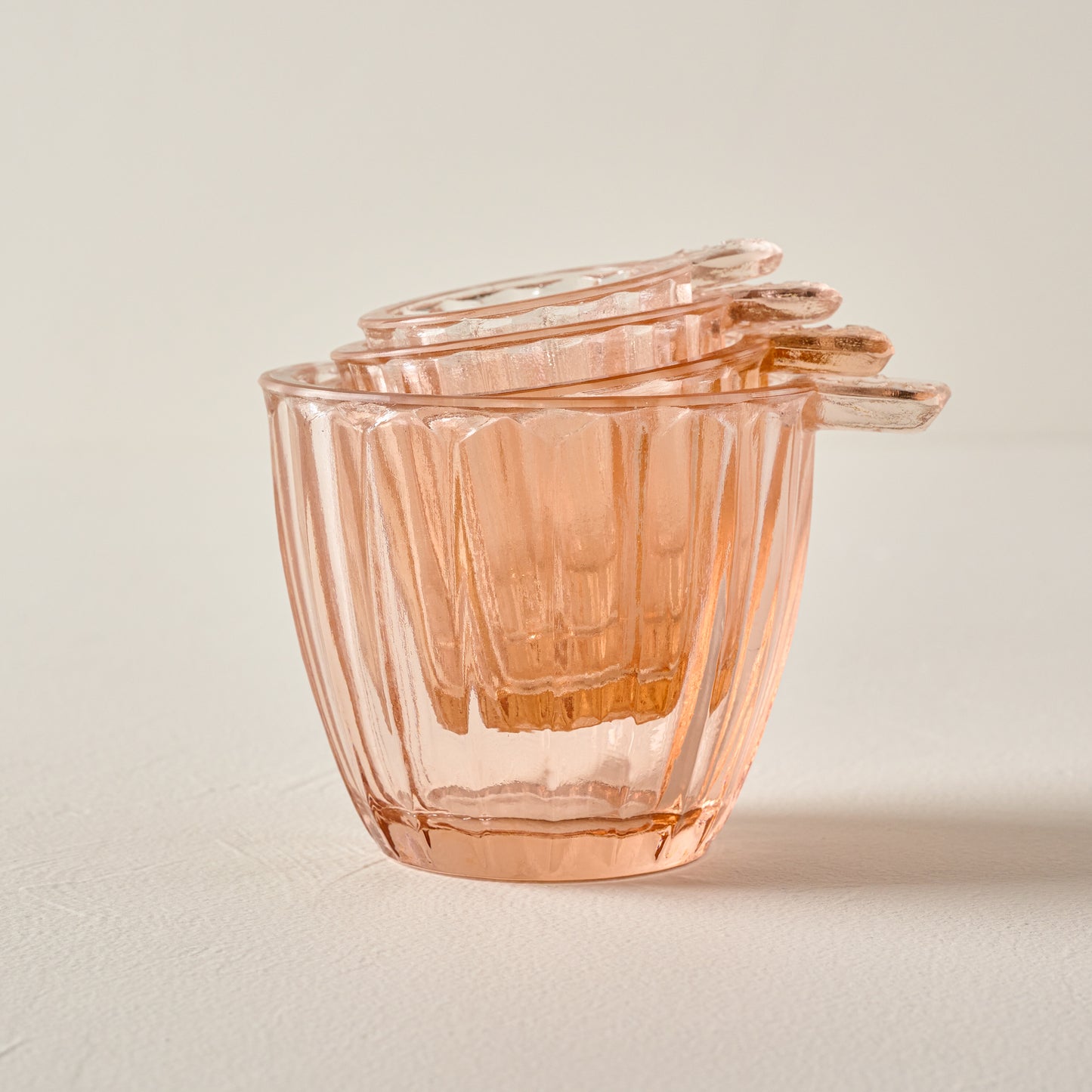Blush Glass Measuring Cup Set stacked