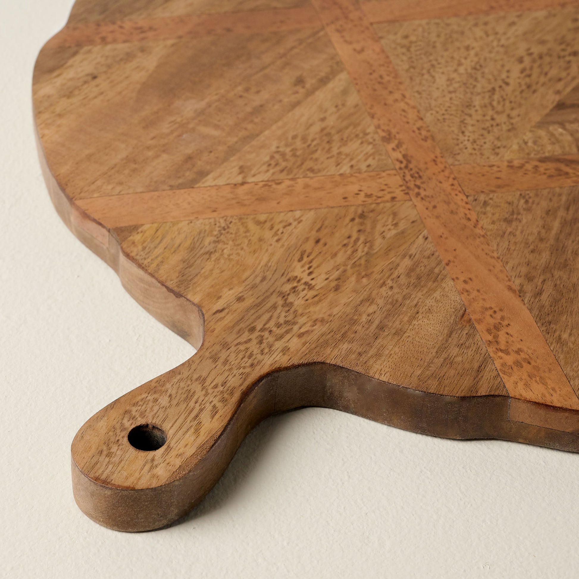 Antiqued Wood Round Serving Board close up