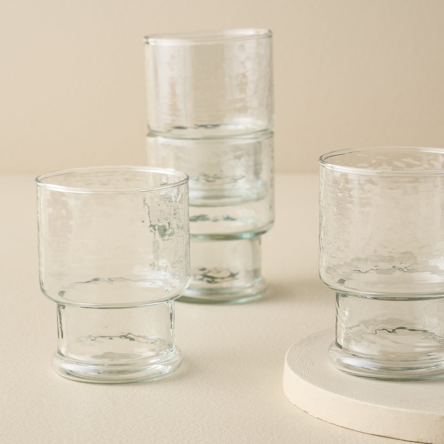 Rustic Glass Stacking Tumblers