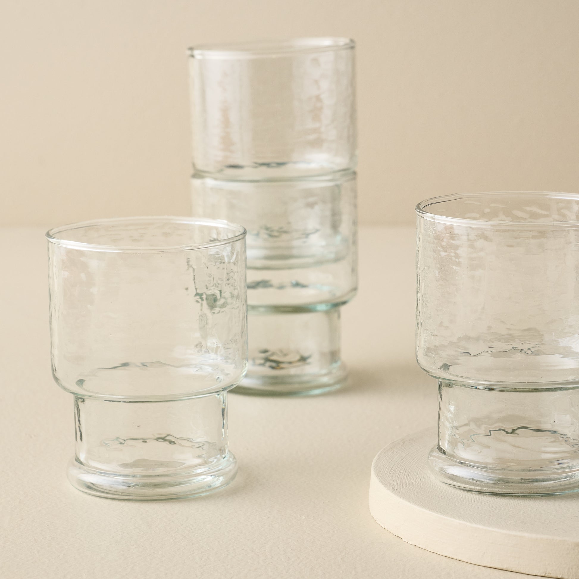 Rustic Glass Stacking Tumblers