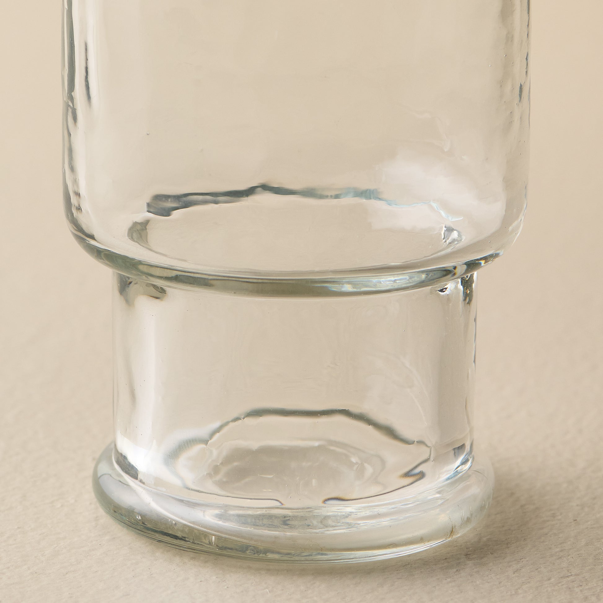 Rustic Glass Stacking Tumbler close up