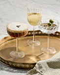 Floral Antique Brass Tray shown with drinks on top
