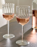 Fluted Wine Glass on a table