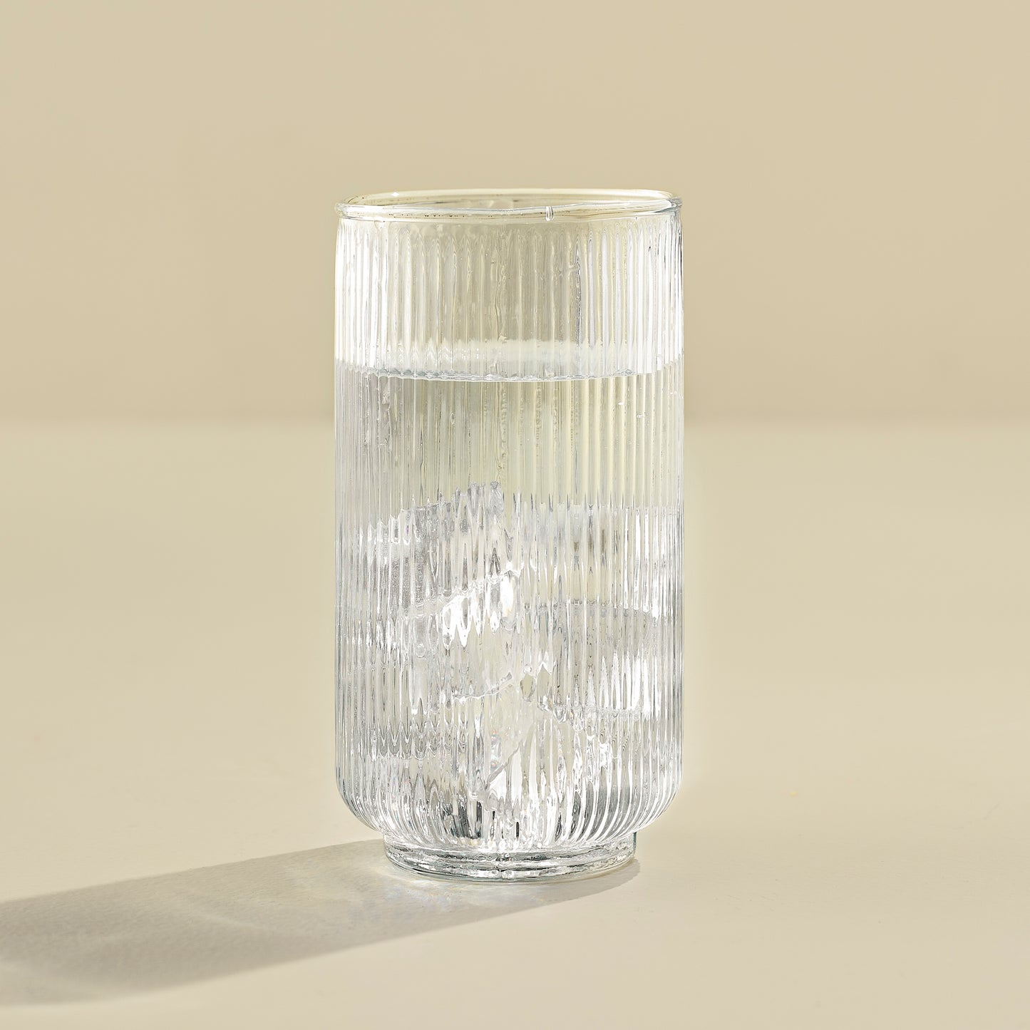 Atlas Ribbed Glass Tumbler Tall