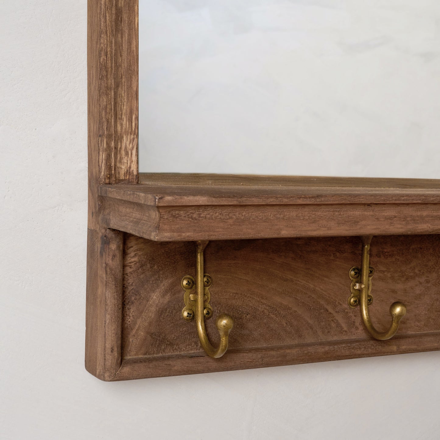 James Mirror with Hooks and Shelf close up of hooks