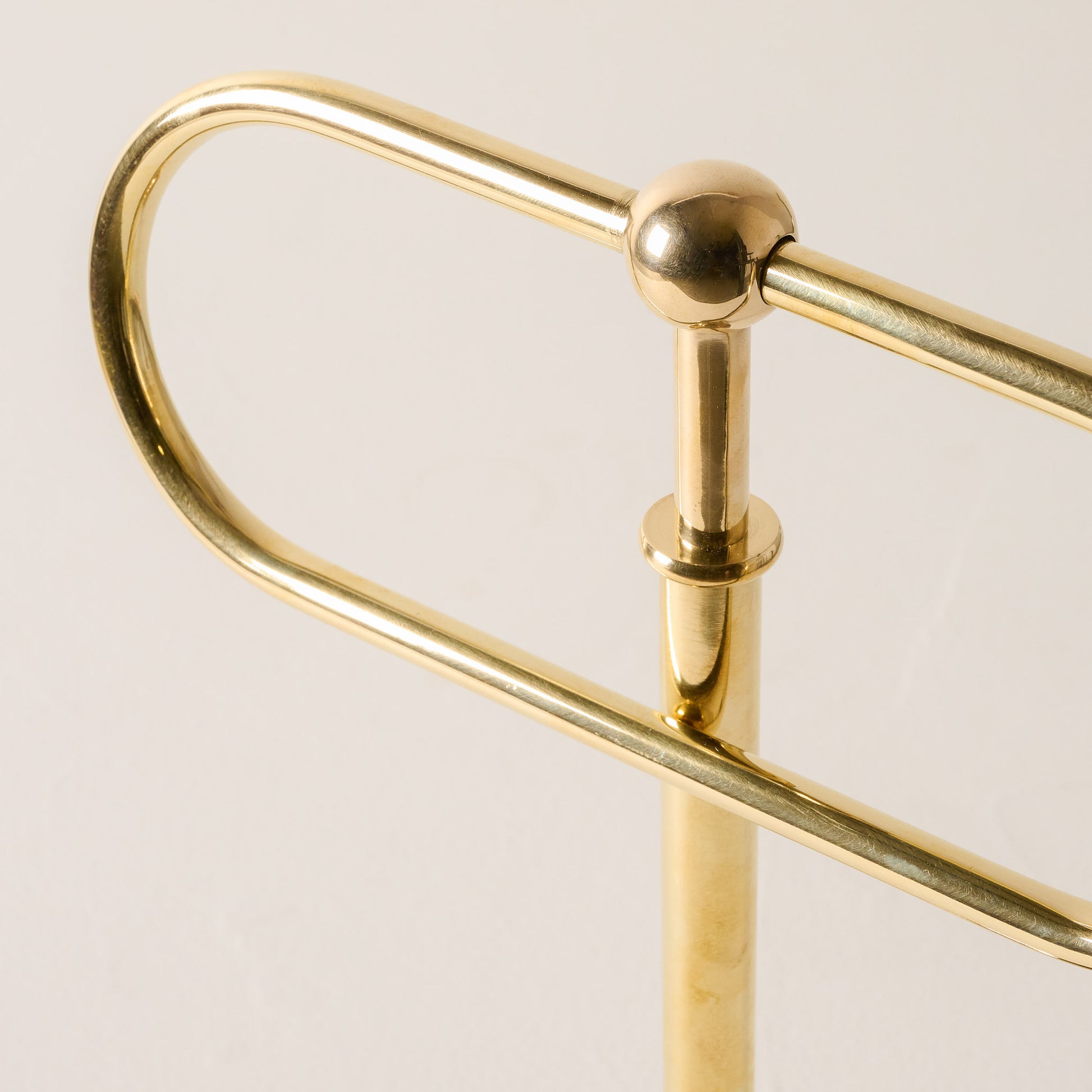 Jules Brass Towel Stand shown up close